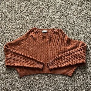 Altar’d State Cable Knit Cropped Sweater